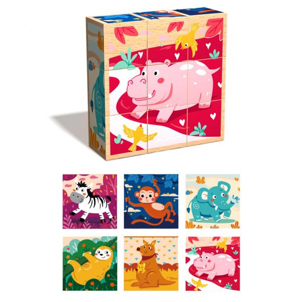 Cube Puzzle Set Animal& Vehicle
