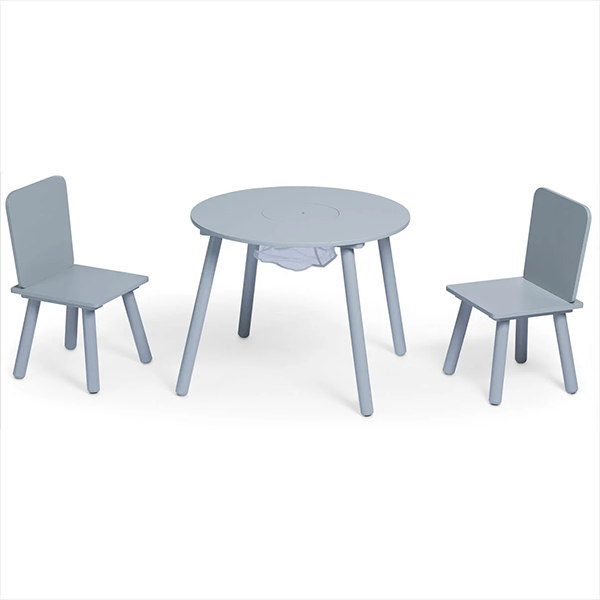 Storage table and 2 chairs