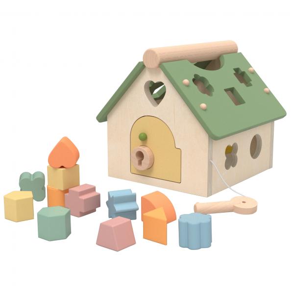 Wooden Shape Sorter House